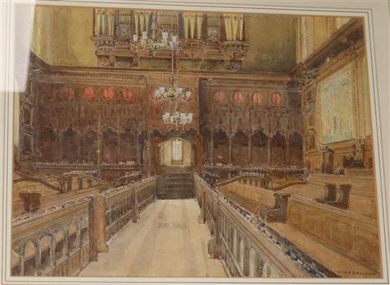 Nora Davison, watercolour, Lower Chapel, Eton College